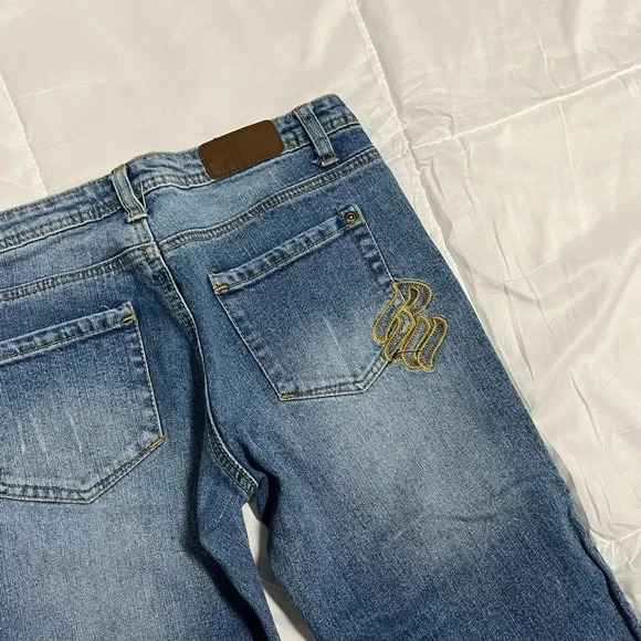 Y2K Rocawear Embroidered Logo Denim Jeans Flare - Picture 4 of 6